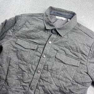 Peter Millar Crown Shirt Jacket Men's Gray M Cotton Cashmere Knit Quilted EUC